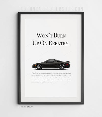 Acura / Honda NSX (NA2) Print Ad - Burn Up on Reentry