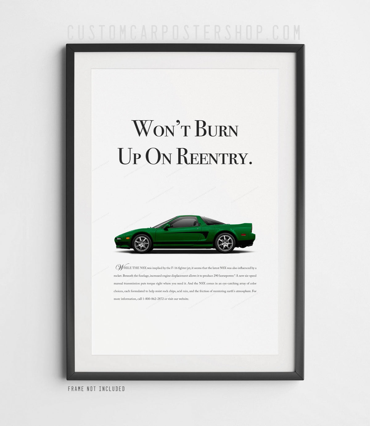 Acura / Honda NSX (NA2) Print Ad - Burn Up on Reentry