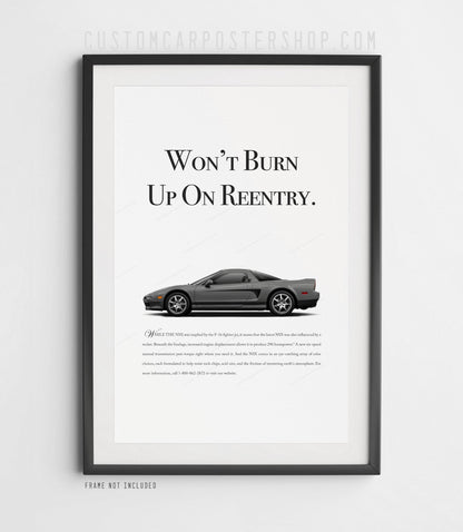 Acura / Honda NSX (NA2) Print Ad - Burn Up on Reentry
