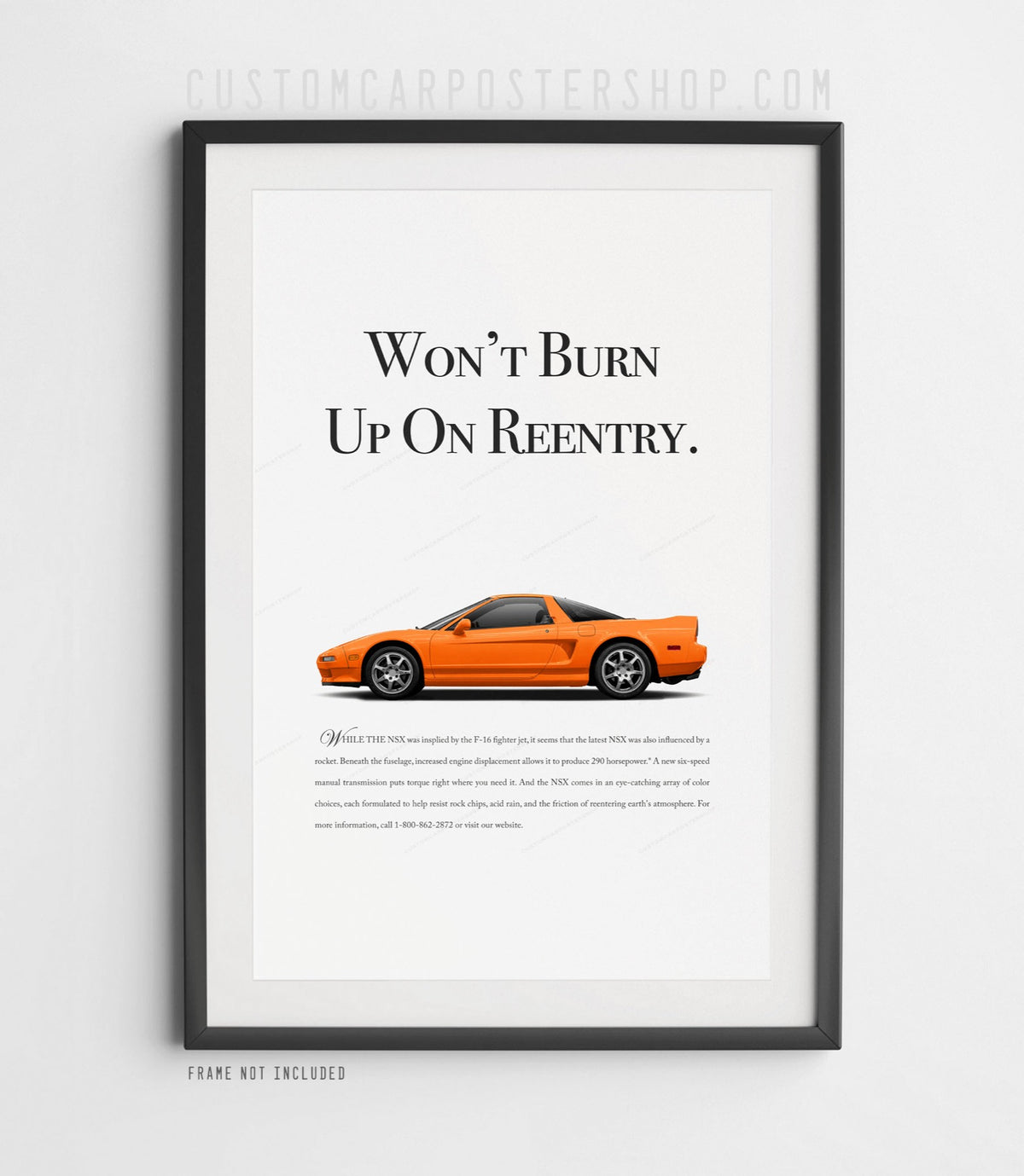 Acura / Honda NSX (NA2) Print Ad - Burn Up on Reentry