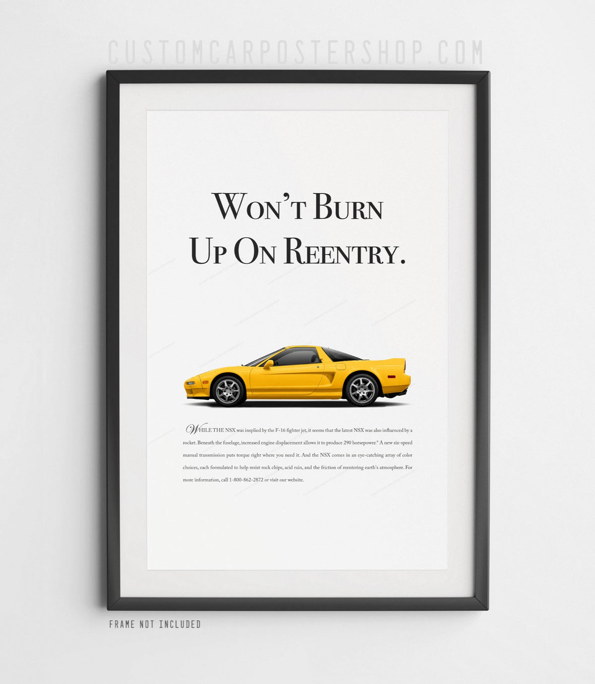 Acura / Honda NSX (NA2) Print Ad - Burn Up on Reentry