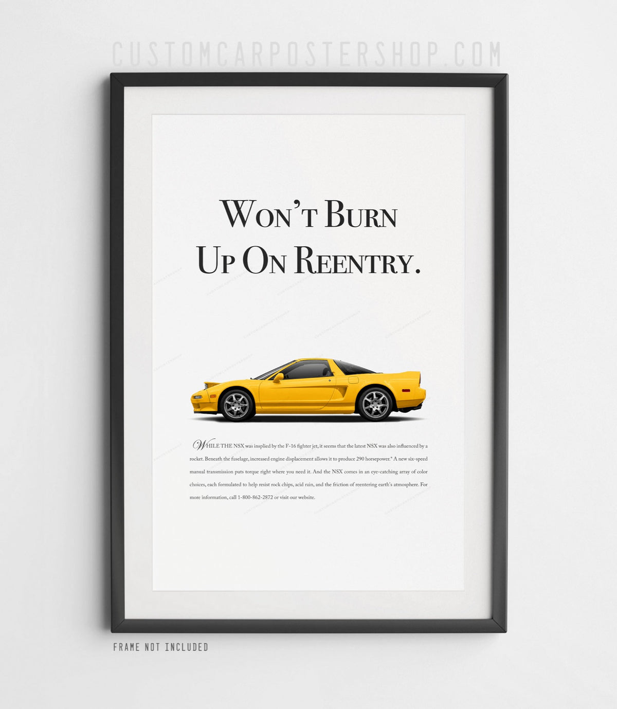 Acura / Honda NSX (NA2) Print Ad - Burn Up on Reentry
