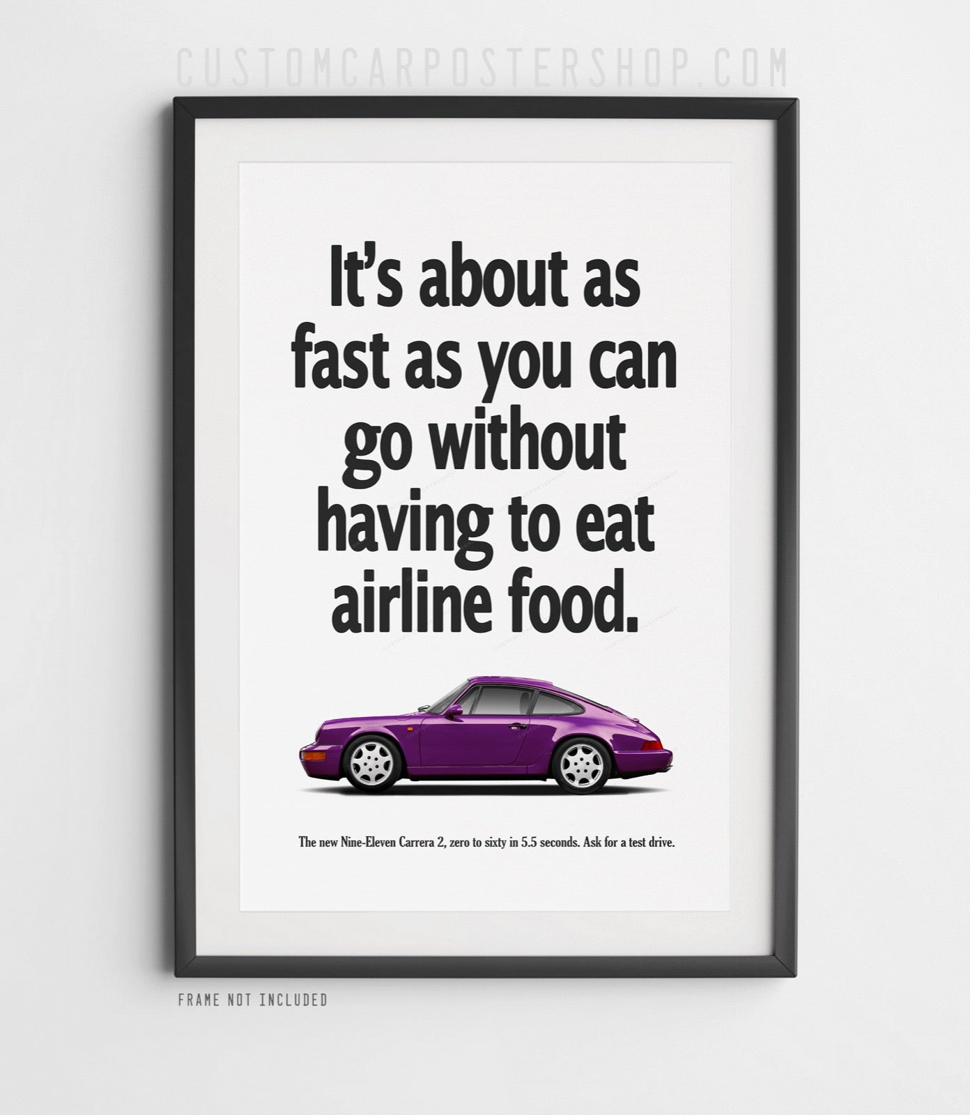 Porsche 911 (964) Vintage Ad - Airline Food Poster in a frame