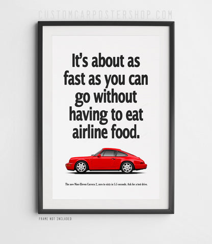 Porsche 911 (964) Vintage Ad - Airline Food