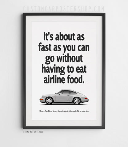 Porsche 911 (964) Vintage Ad - Airline Food