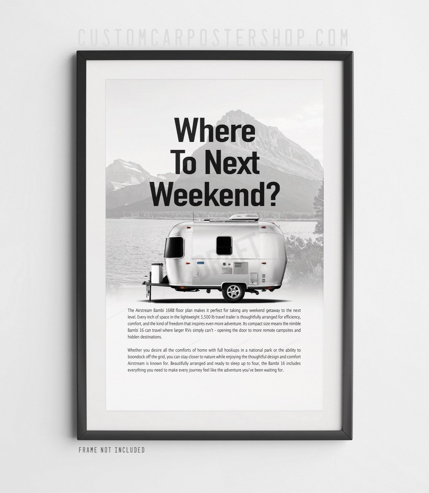 Airstream Bambi 16RB Trailer Print Ad Framed Poster