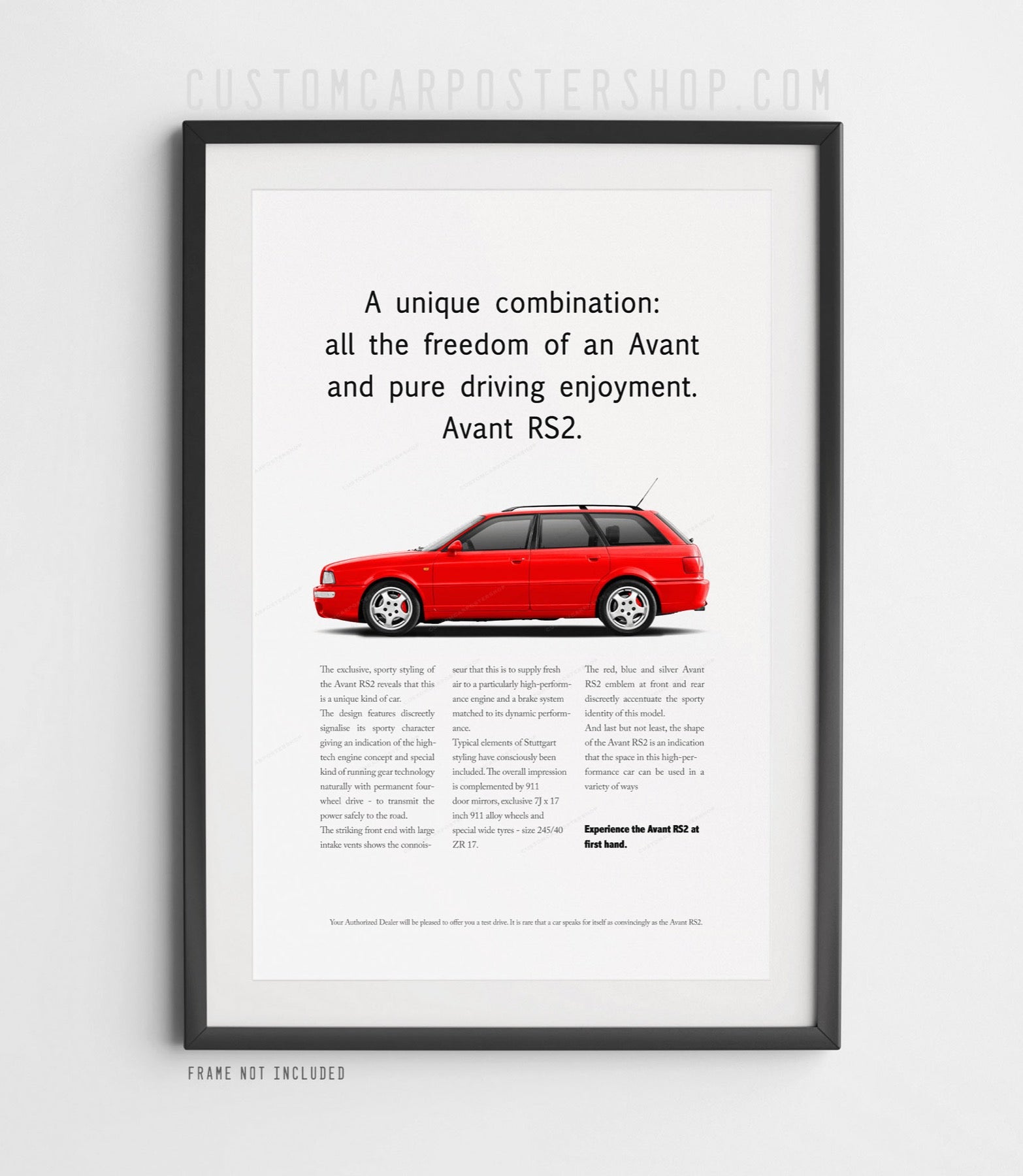 Audi RS2 Avant Print Ad - Unique Combination