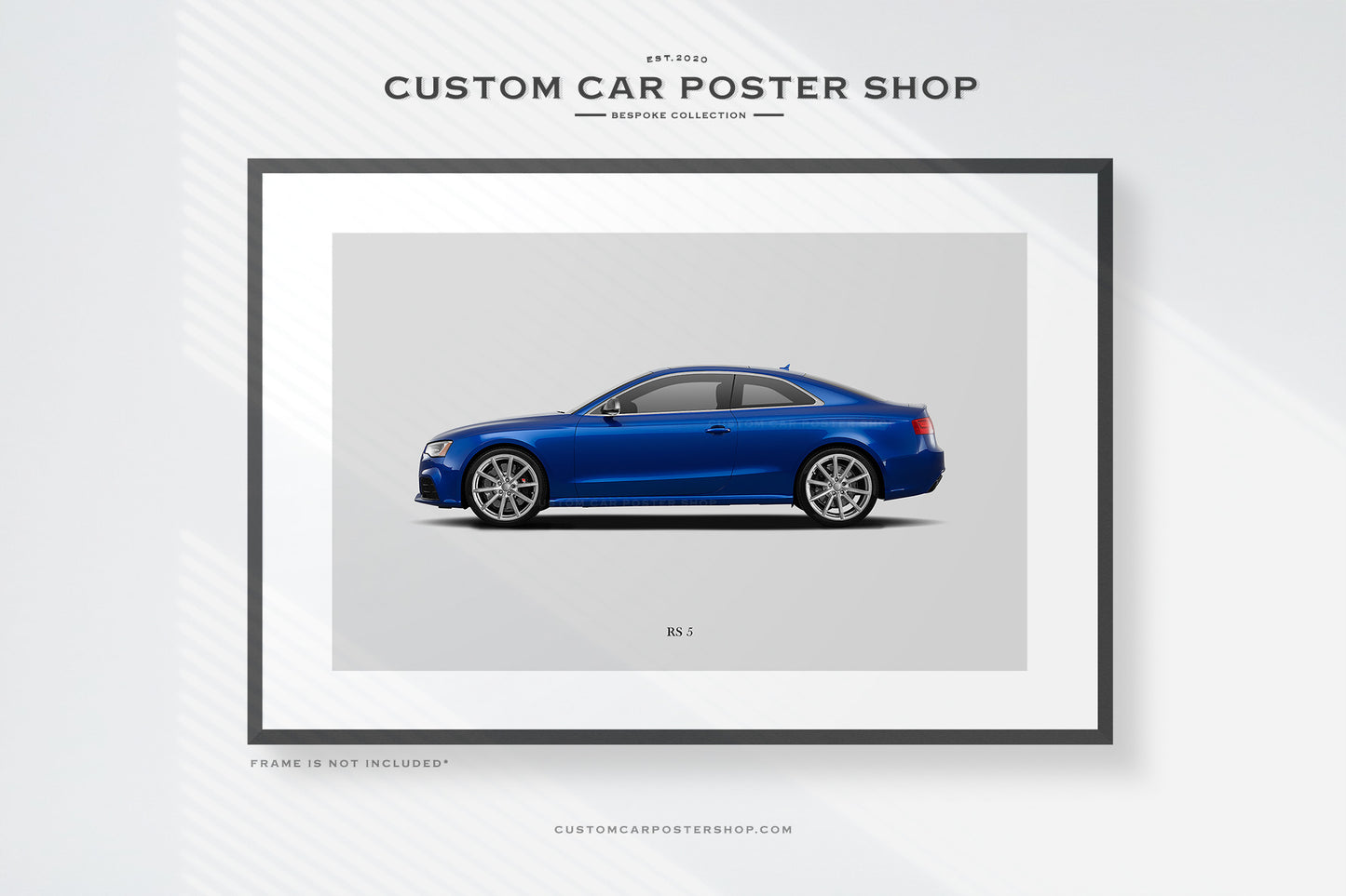 Bespoke custom poster framed print featuring the Audi RS 5 Coupe.