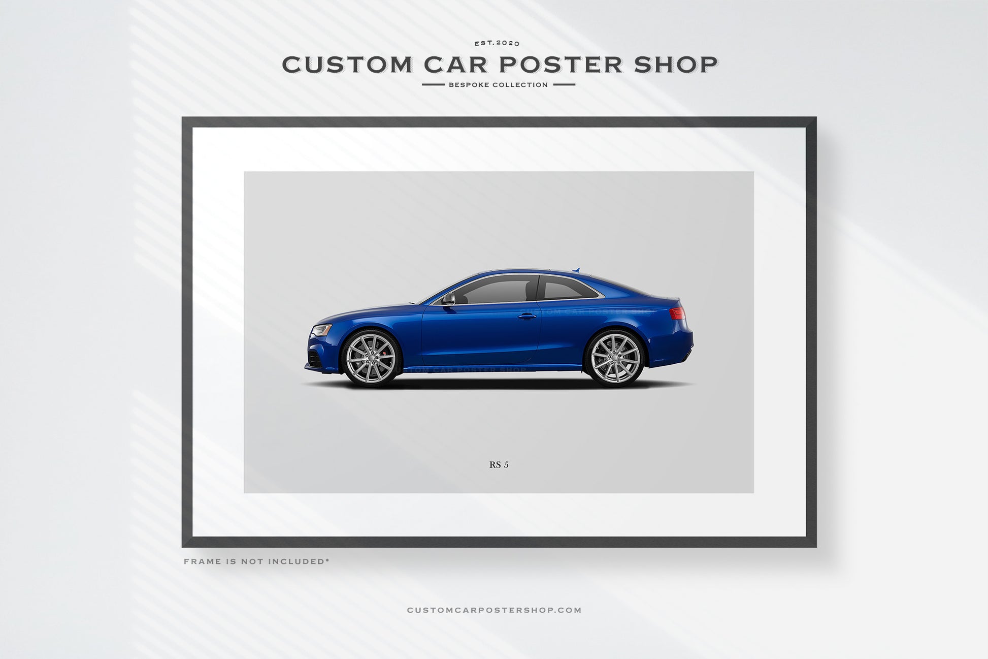 Bespoke custom poster framed print featuring the Audi RS 5 Coupe.