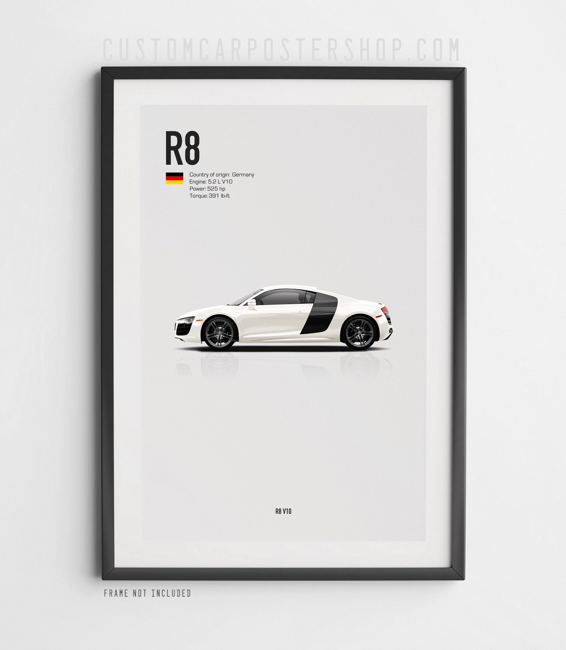 Audi R8 V10 Type 42 Poster in frame