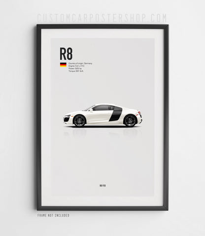Audi R8 V10 Type 42 Poster in frame