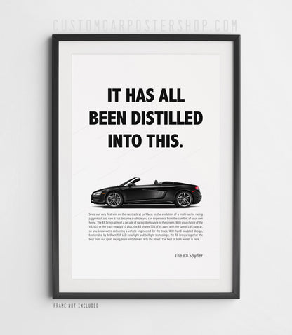 Audi R8 V10 Spyder (Type 42) Print Ad Poster - Distilled