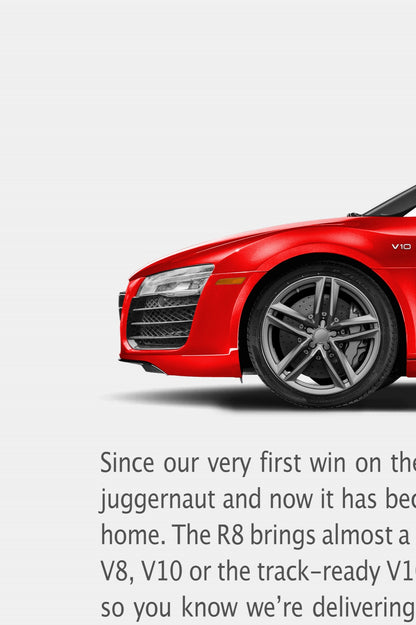 Audi R8 V10 Spyder (Type 42) Print Ad Poster - Distilled