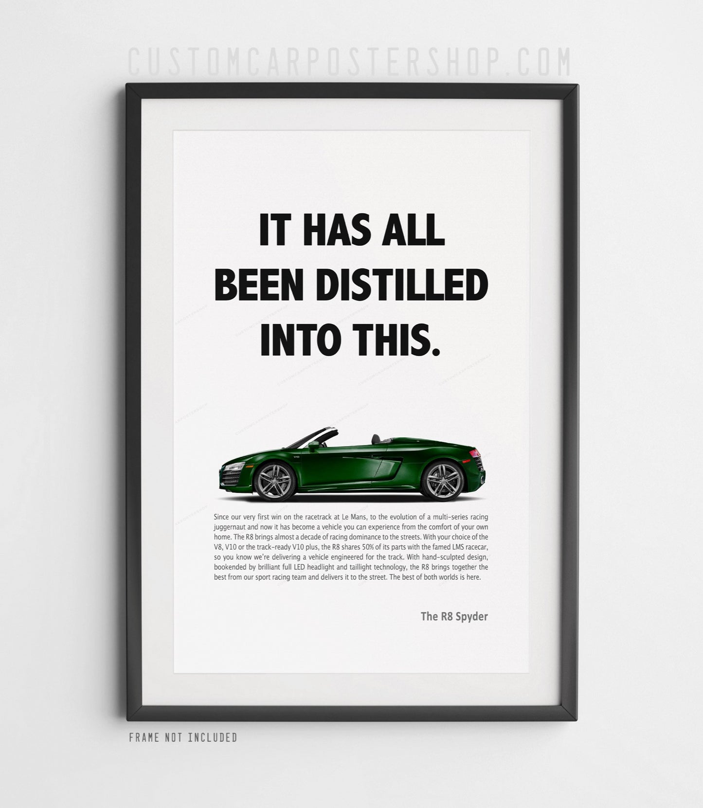 Audi R8 V10 Spyder (Type 42) Print Ad Poster - Distilled