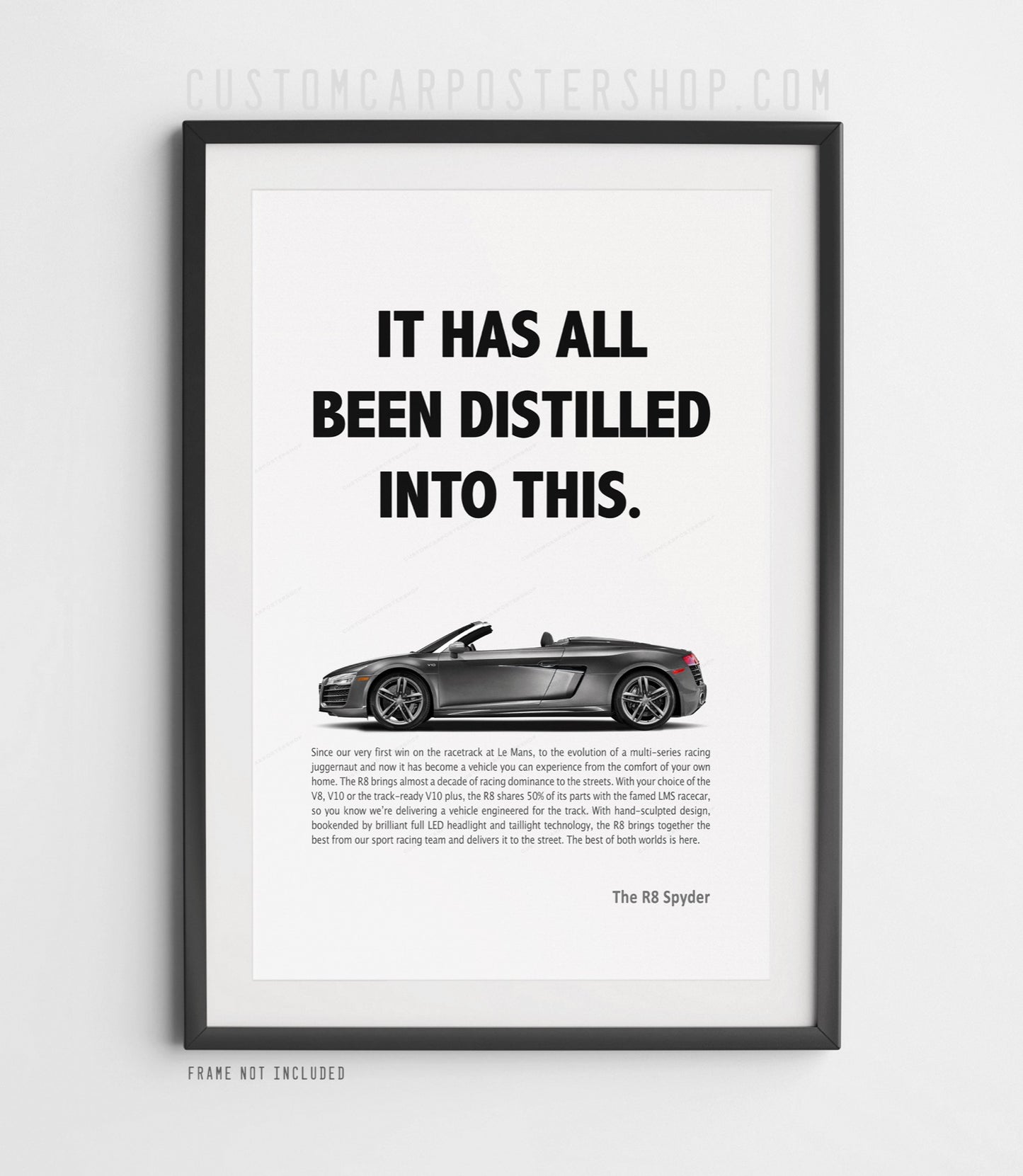 Audi R8 V10 Spyder (Type 42) Print Ad Poster - Distilled