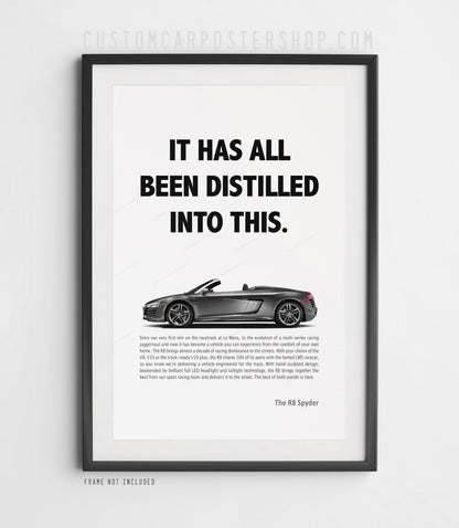 Audi R8 V10 Spyder (Type 42) Print Ad Poster - Distilled