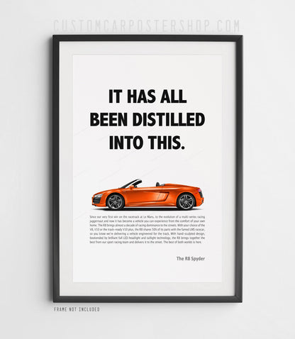 Audi R8 V10 Spyder (Type 42) Print Ad Poster - Distilled