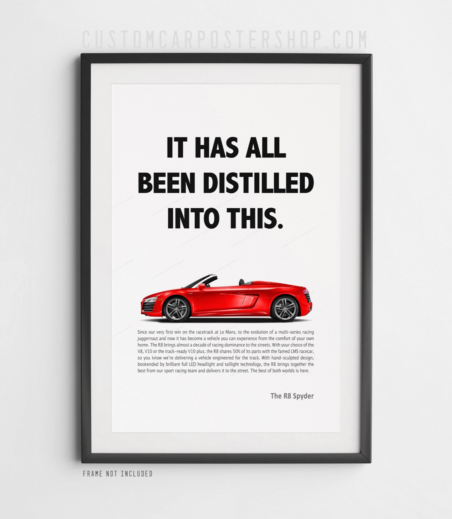 Audi R8 V10 Spyder (Type 42) Print Ad Poster - Distilled