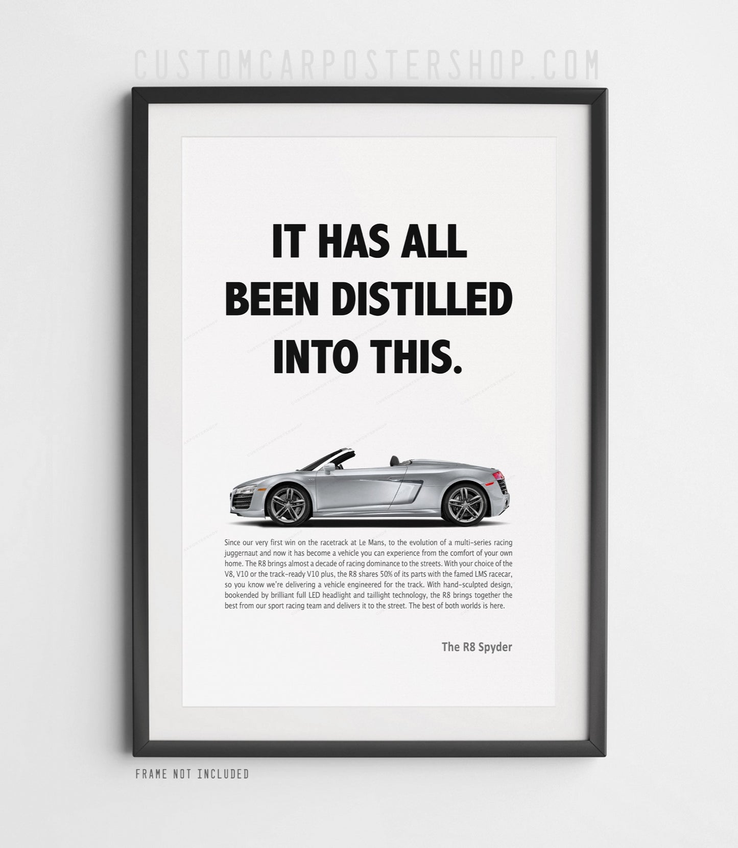 Audi R8 V10 Spyder (Type 42) Print Ad Poster - Distilled
