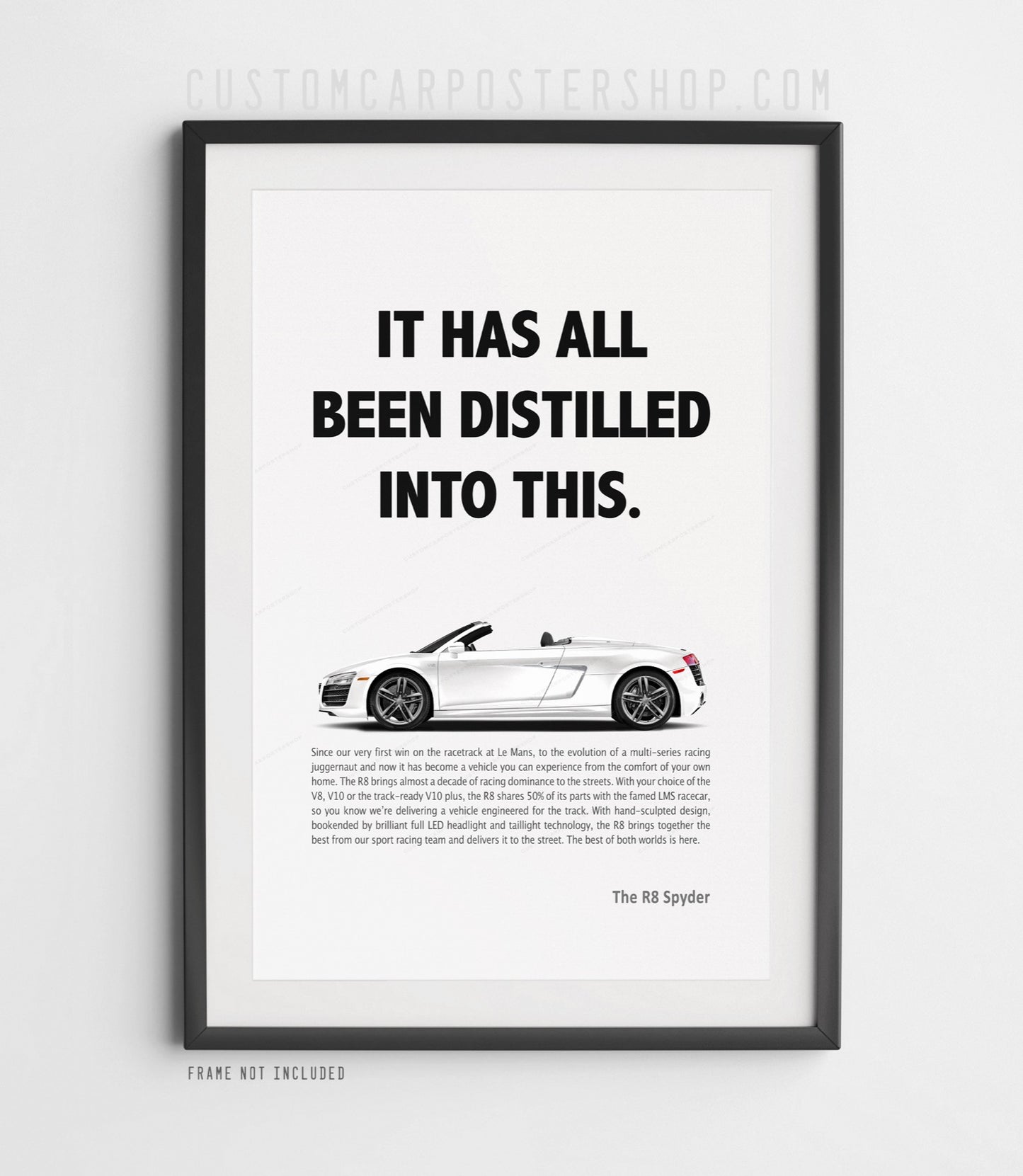 Audi R8 V10 Spyder (Type 42) Print Ad Poster - Distilled