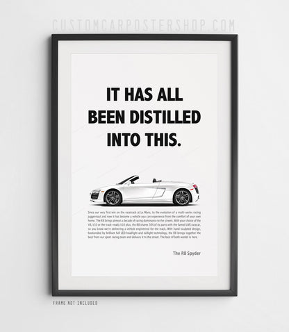 Audi R8 V10 Spyder (Type 42) Print Ad Poster - Distilled
