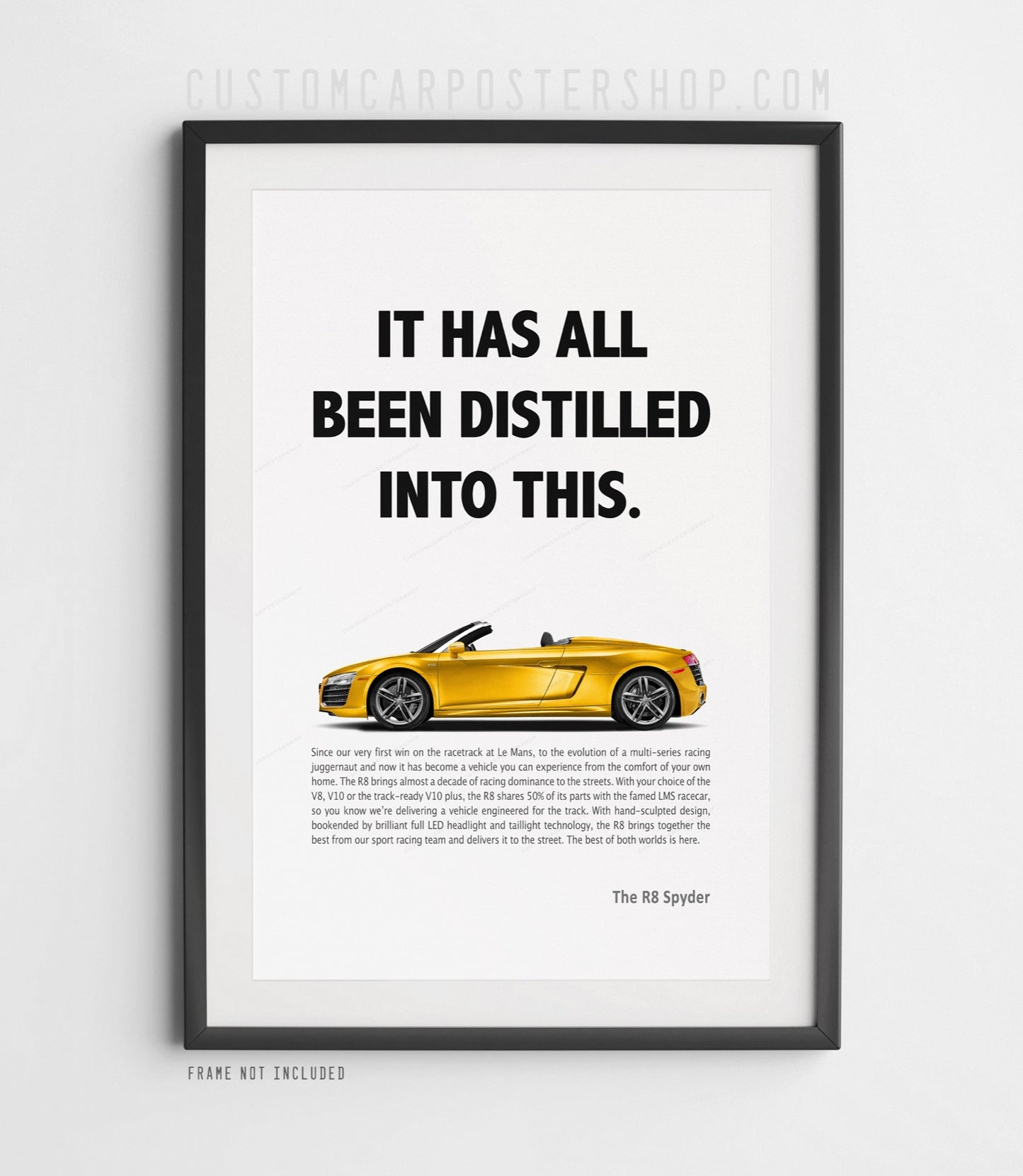 Audi R8 V10 Spyder (Type 42) Print Ad Poster - Distilled
