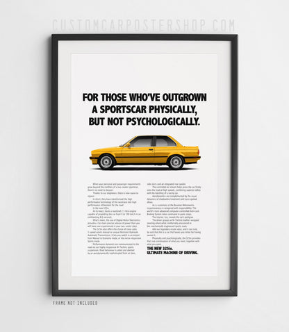 BMW E30 325is Classic Print Ad - Outgrown