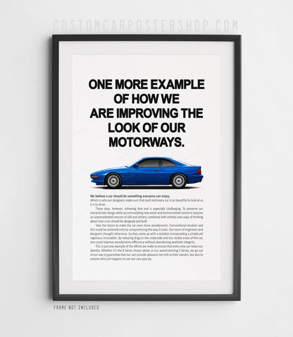 BMW 850i (E31) Remastered Print Ad - Improving the Look