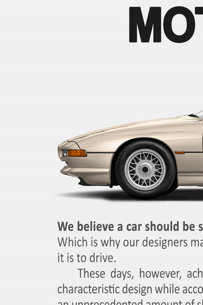 BMW 850i (E31) Remastered Print Ad - Improving the Look