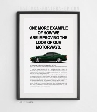 BMW 850i (E31) Remastered Print Ad - Improving the Look