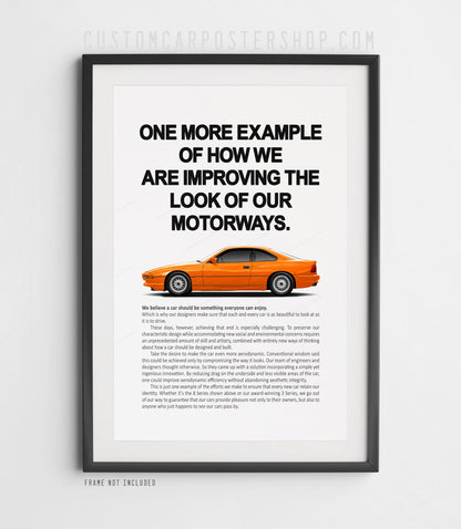 BMW 850i (E31) Remastered Print Ad - Improving the Look