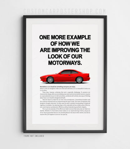BMW 850i (E31) Remastered Print Ad - Improving the Look
