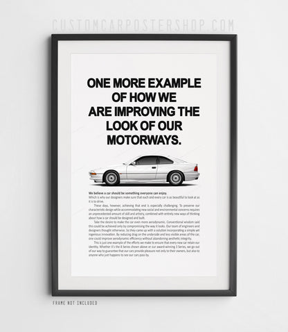 BMW 850i (E31) Remastered Print Ad - Improving the Look