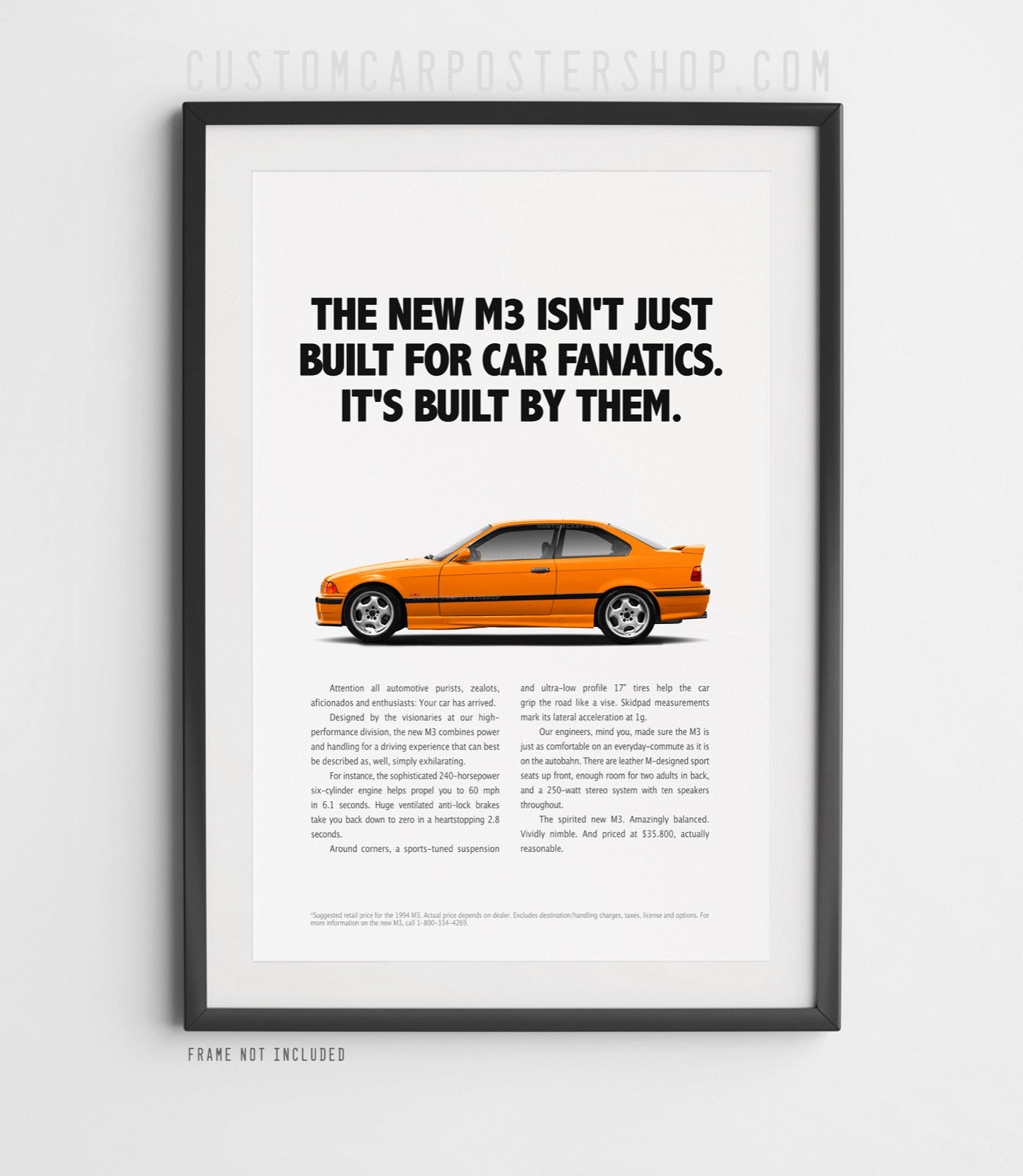 BMW E36 M3 Classic Print Ad - Built by Fanatics