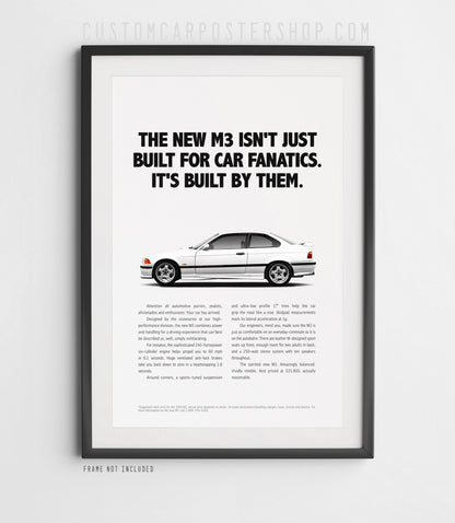 BMW E36 M3 Classic Print Ad - Built by Fanatics