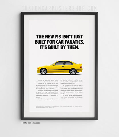 BMW E36 M3 Classic Print Ad - Built by Fanatics