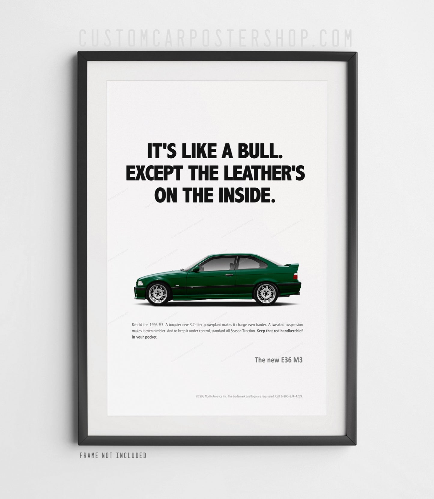 BMW E36 M3 (Euro Spec) Remastered Print Ad - Like a Bull