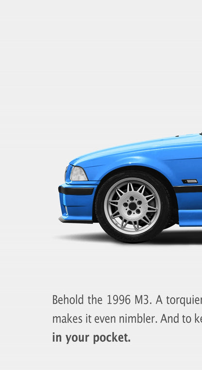 BMW E36 M3 (Euro Spec) Remastered Print Ad - Like a Bull