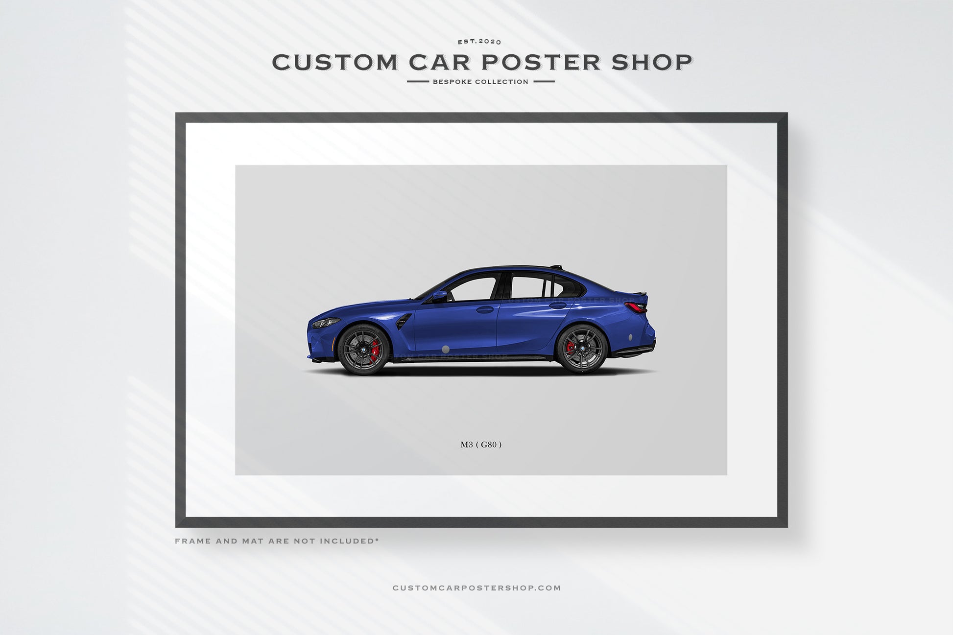 BMW G80 M3 Sedan Commissioned Poster featuring the M3 with M824 Wheels.