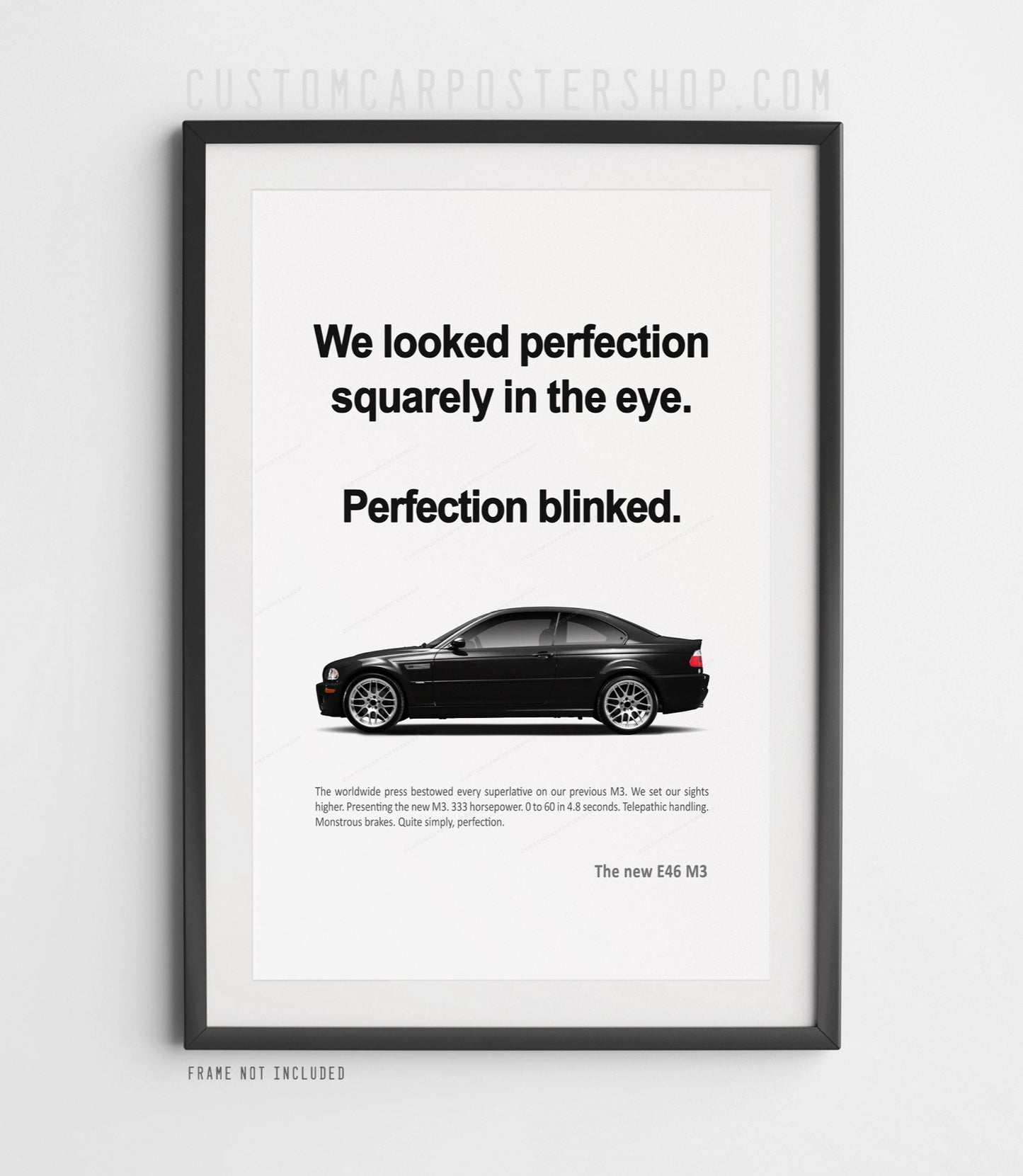 BMW E46 M3 Classic Print Ad - Perfection Blinked