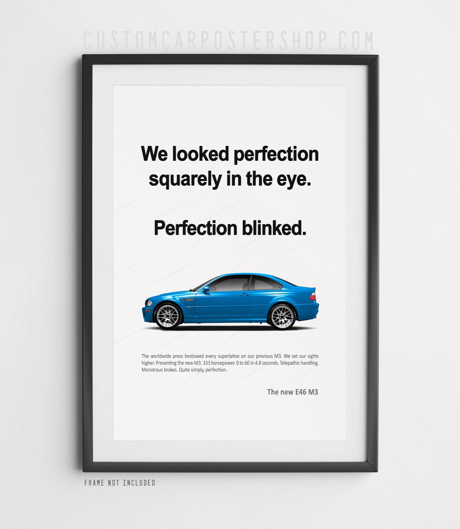 Laguna Seca Blue BMW M3 E46 Coupe Print Ad wall Poster