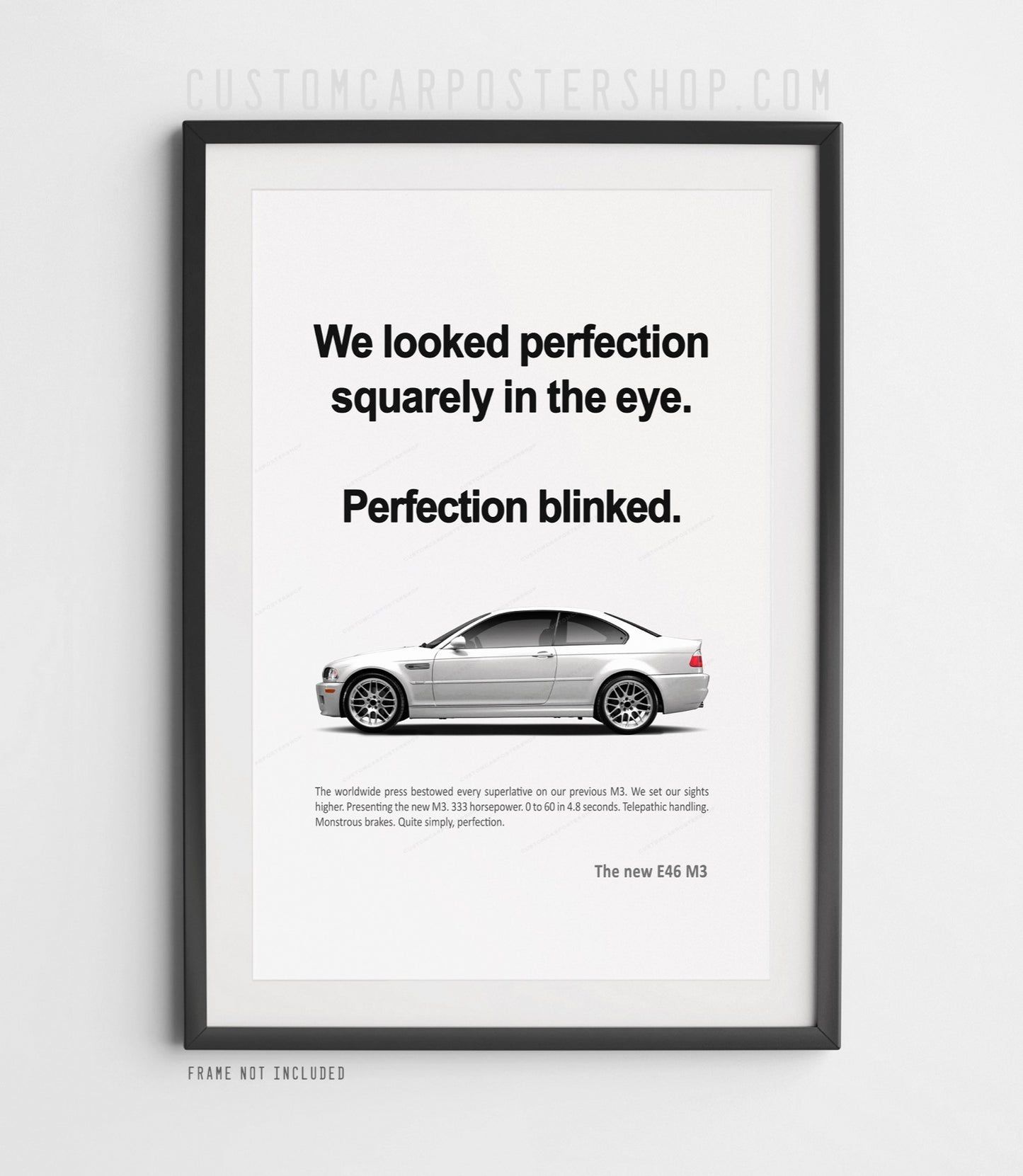 BMW E46 M3 Classic Print Ad - Perfection Blinked