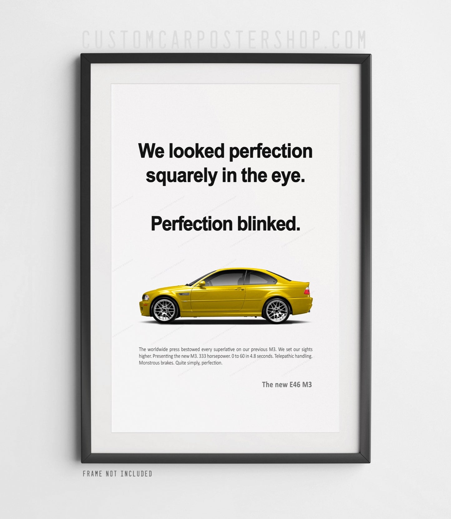 BMW E46 M3 Classic Print Ad - Perfection Blinked