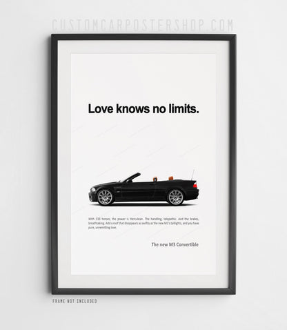 BMW E46 M3 Convertible Classic Print Ad - Love
