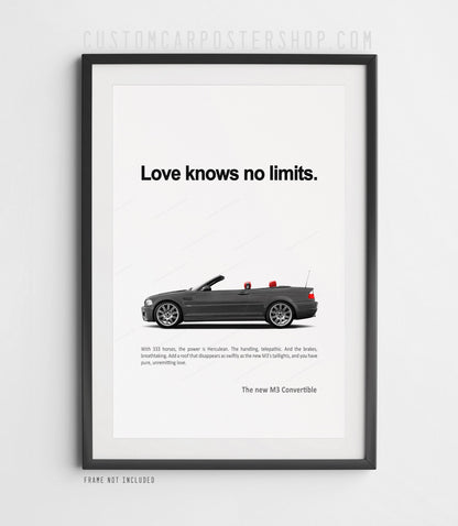 BMW E46 M3 Convertible Classic Print Ad - Love