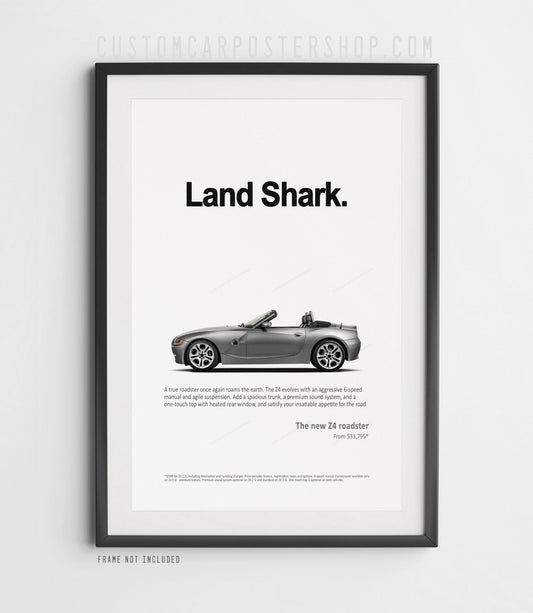 BMW 2003 Z4 Roadster Land Shark Print Art