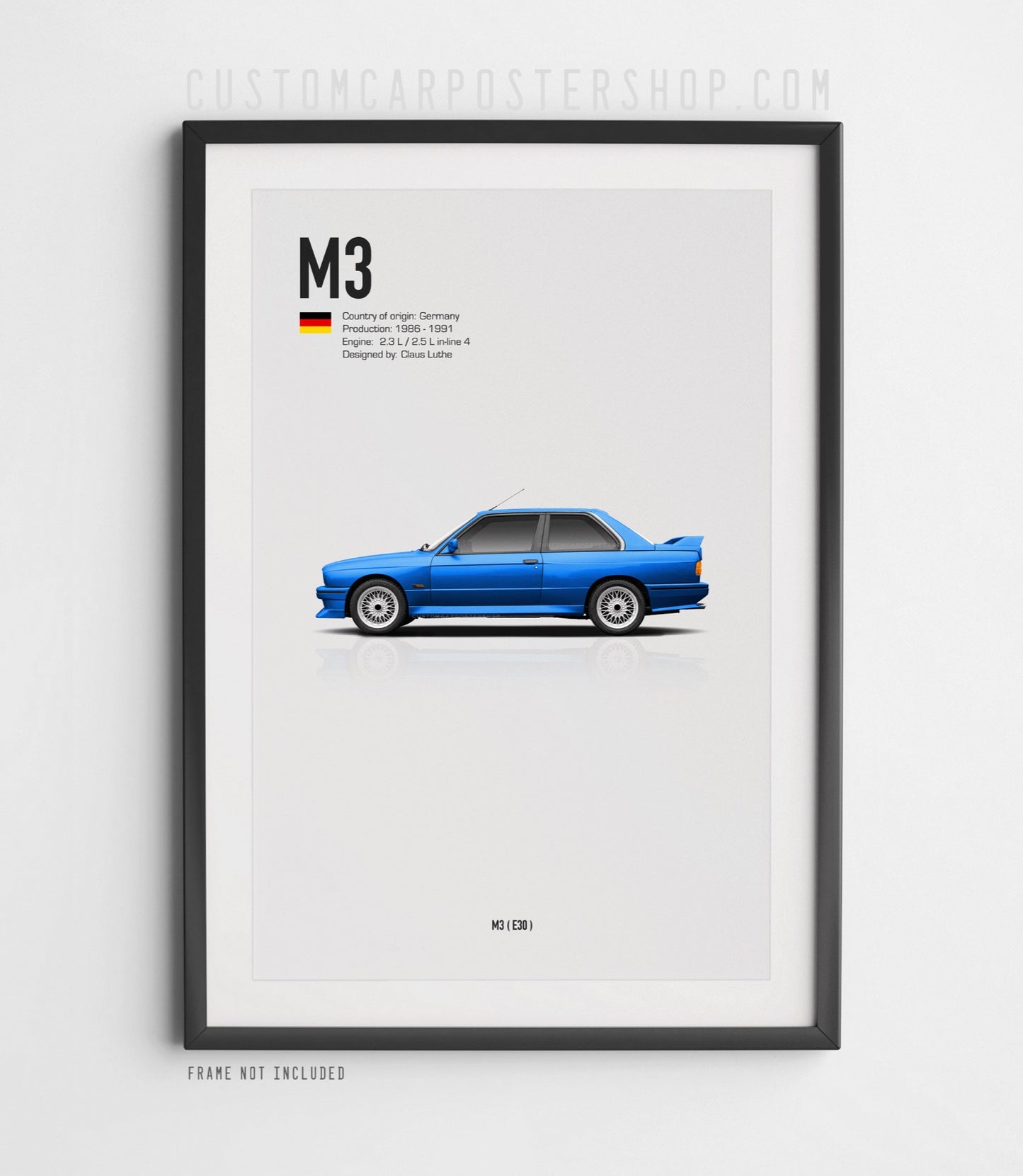 BMW M3 (E30) Poster (1986–1991)