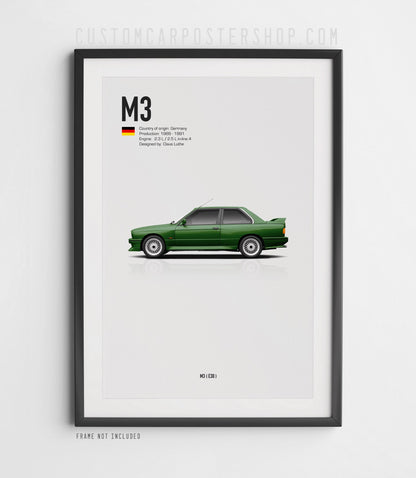 BMW M3 (E30) Poster (1986–1991)