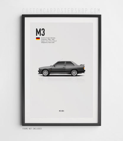 BMW M3 (E30) Poster (1986–1991)