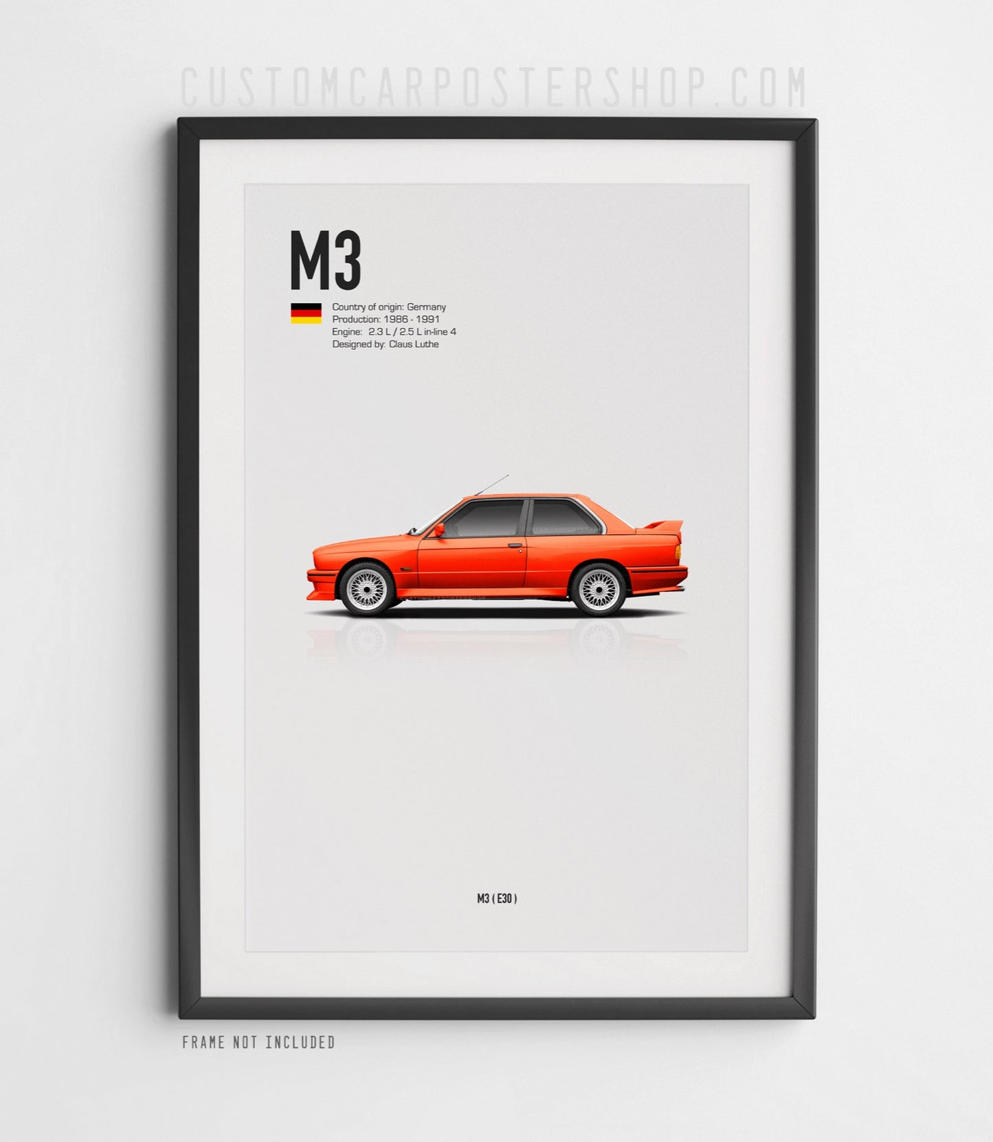 BMW M3 (E30) Poster (1986–1991)